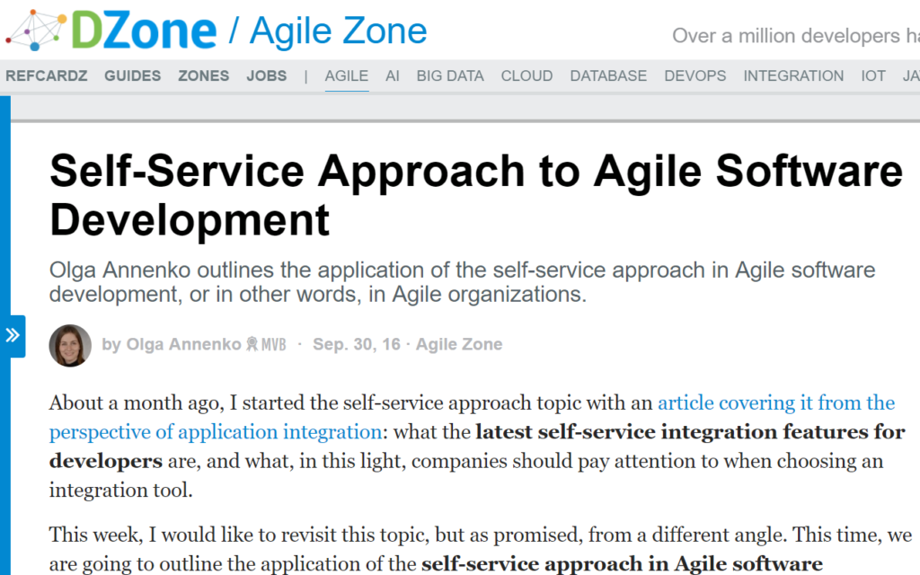 Self-Service Approach to Agile Software Development